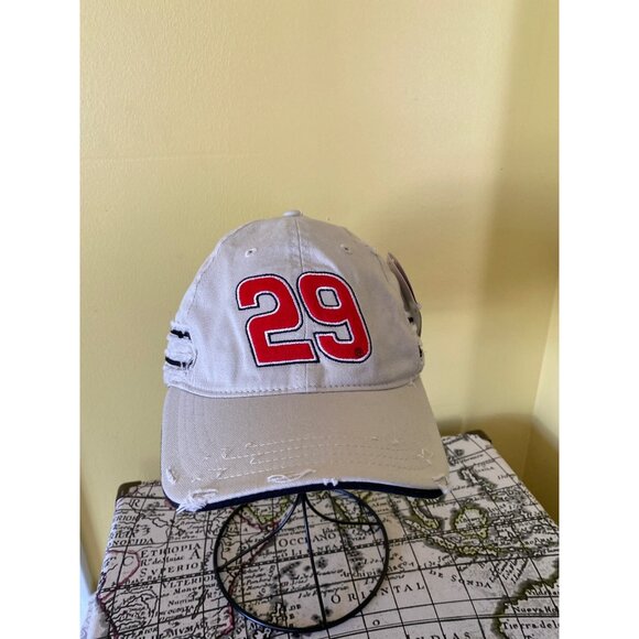 Vintage Chase Authentics Shell Racing Cap With Distressed Design Beige #29 - Picture 2 of 6